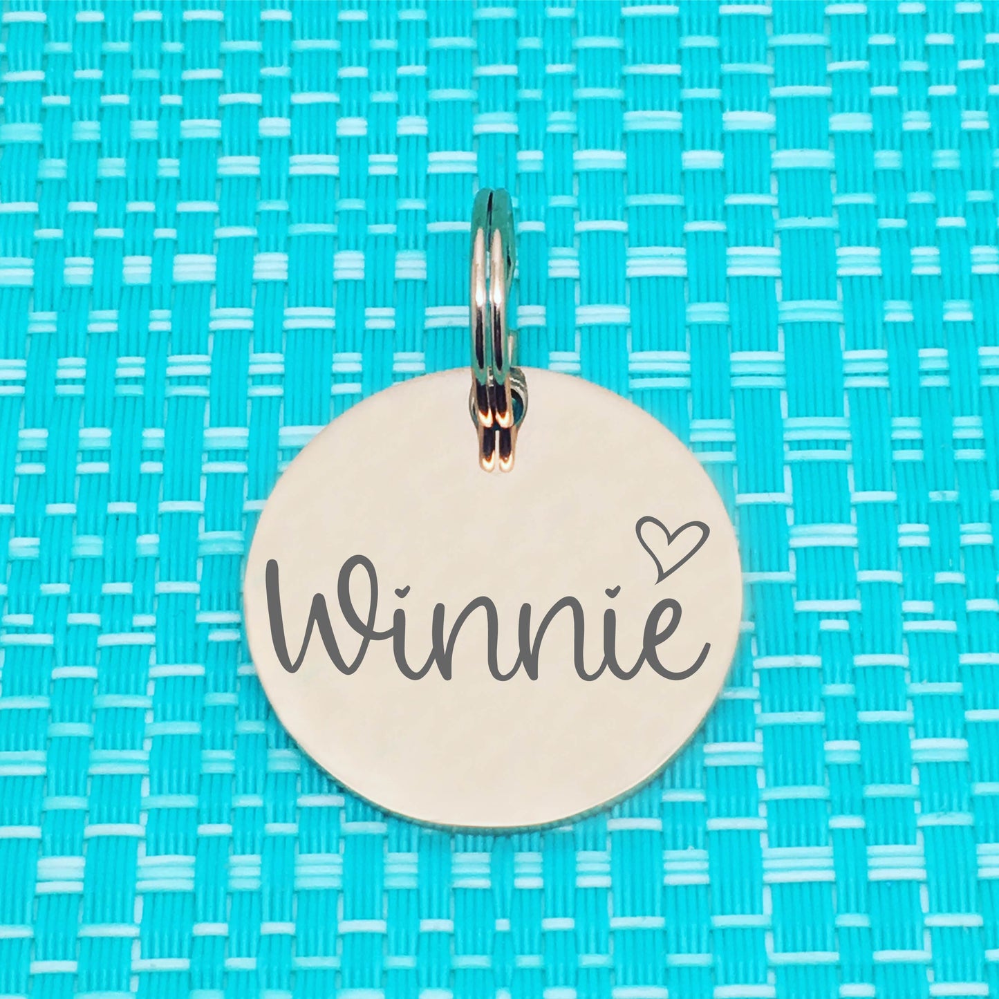 Rose Gold Personalised Dog Tag, Frankie Heart Design (Personalised Dog Tag / Personalised Cat Tag)