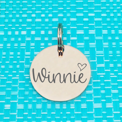 Rose Gold Personalised Dog Tag, Frankie Heart Design (Personalised Dog Tag / Personalised Cat Tag)