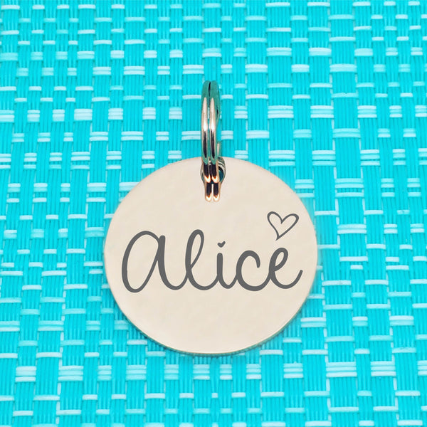 Rose Gold Personalised Dog Tag, Frankie Heart Design (Personalised Dog Tag / Personalised Cat Tag)