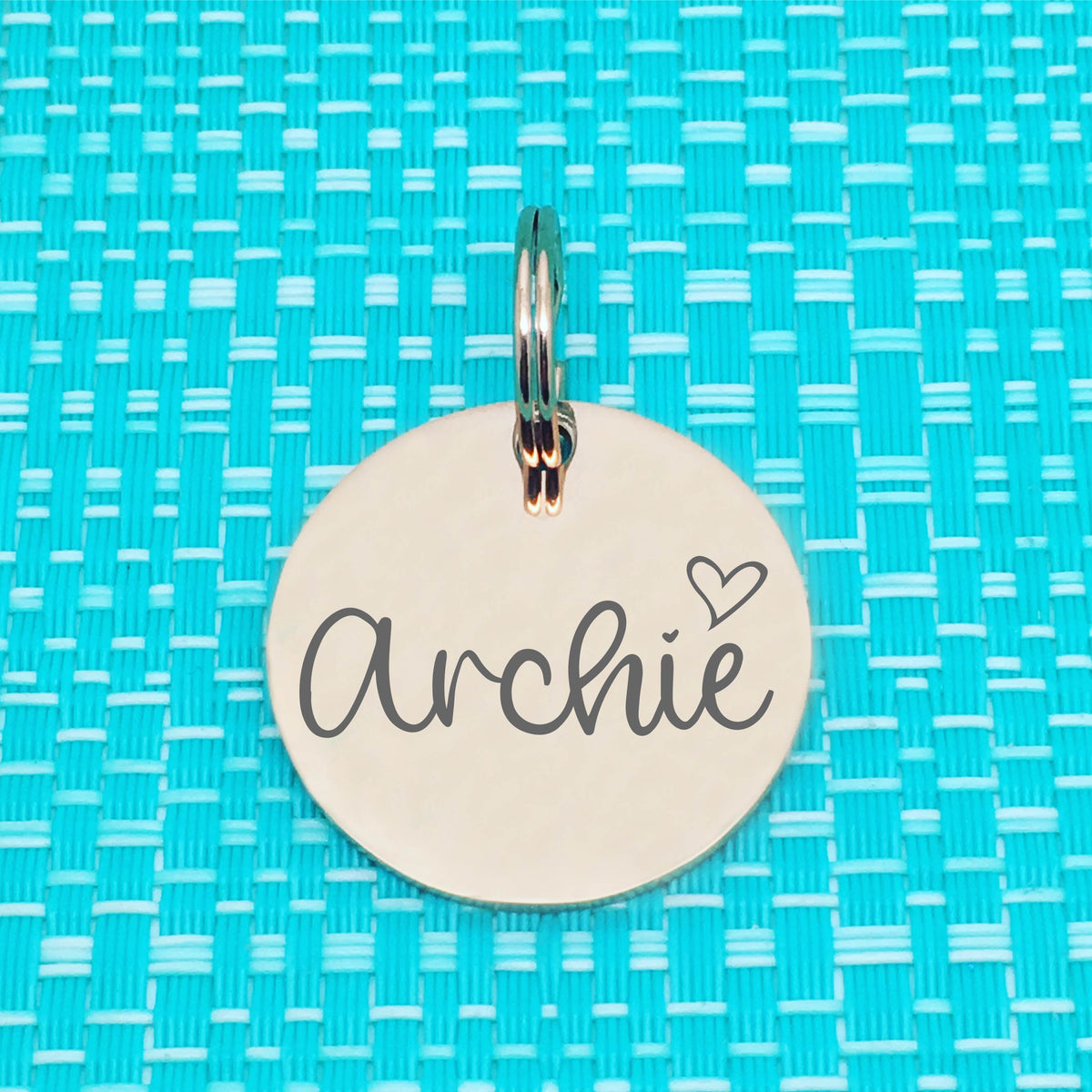 Rose Gold Personalised Dog Tag, Frankie Heart Design (Personalised Dog Tag / Personalised Cat Tag)