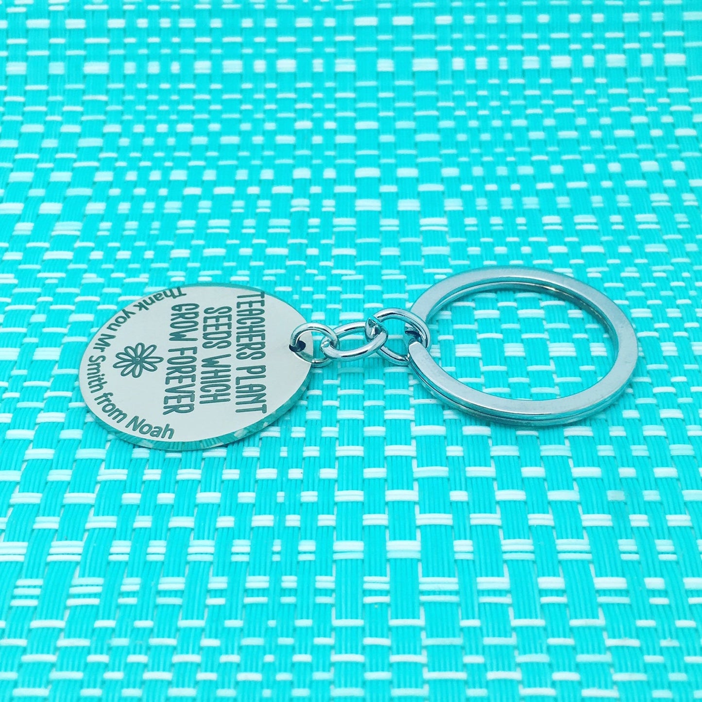Teachers Plant Seeds Which Grow Forever Personalised Keyring (Teacher Gift, Personalised Teacher Gift)