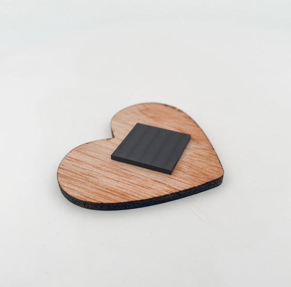 Heart Shaped Laser Engraved Wooden Save the Date Magnets