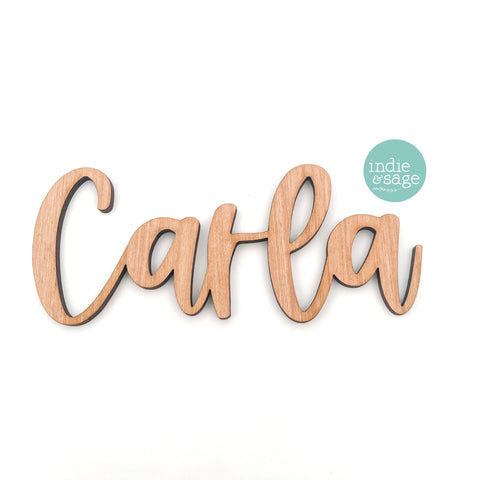 Laser Cut Wooden Cursive Name Place Settings for Wedding or Event