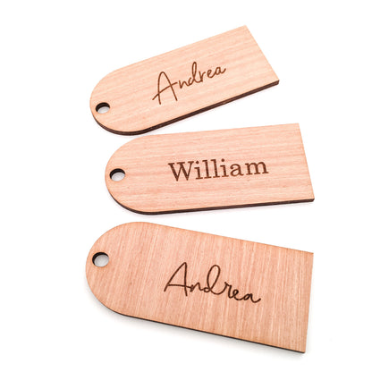 Personsalised Engraved Arch Shaped Wooden Name Place Settings for Wedding or Event