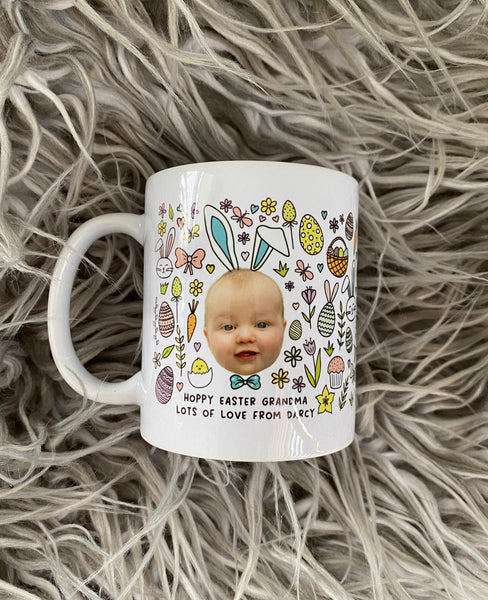 Personalised Baby Face Easter Mug, Easter Gift Ideas (Non Chocolate Gift Idea)