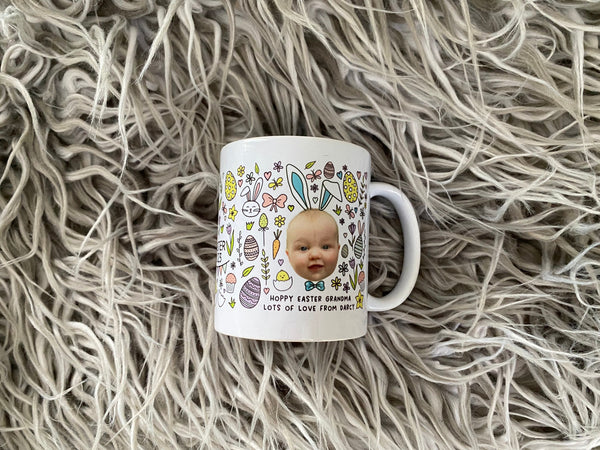 Personalised Baby Face Easter Mug, Easter Gift Ideas (Non Chocolate Gift Idea)