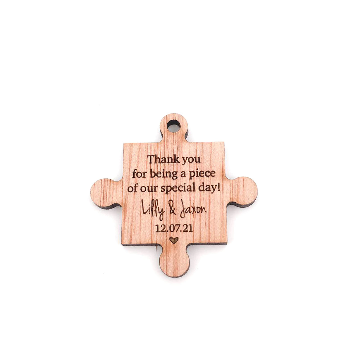Thank You For Being a Piece of Our Special Day, Personalised Wedding Favour (Puzzle Piece Wedding Favour)