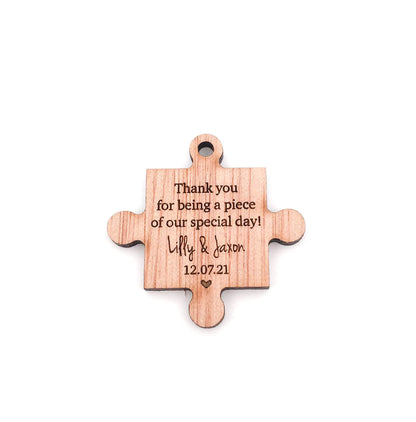 Thank You For Being a Piece of Our Special Day, Personalised Wedding Favour (Puzzle Piece Wedding Favour)