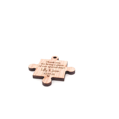 Thank You For Being a Piece of Our Special Day, Personalised Wedding Favour (Puzzle Piece Wedding Favour)
