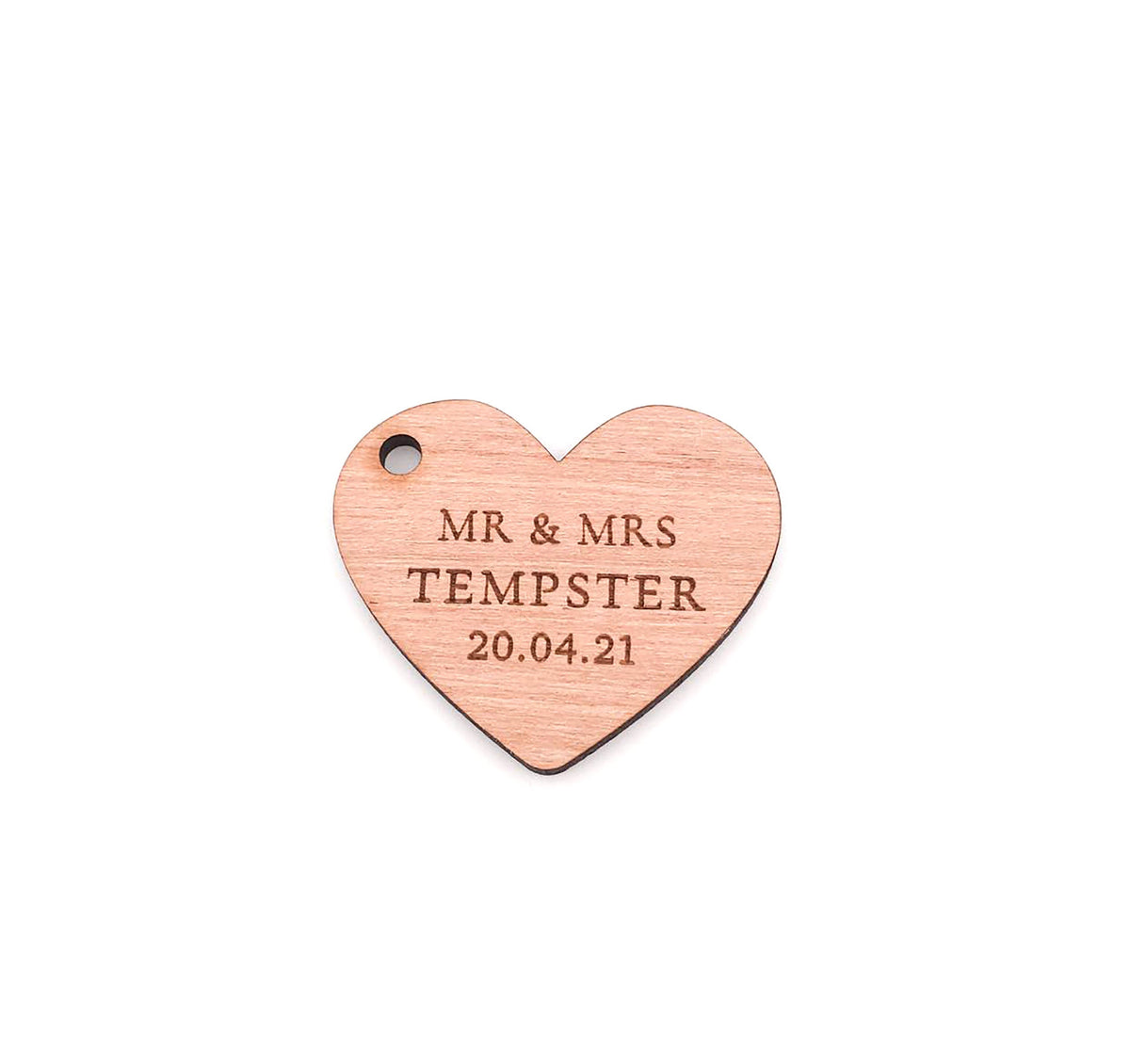 Personalised Wooden Heart Shaped Wedding Thank You Gift Tags (personalised wedding favours)