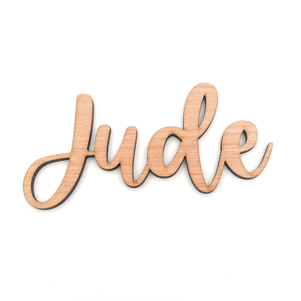 Laser Cut Wooden Cursive Name Place Settings for Wedding or Event