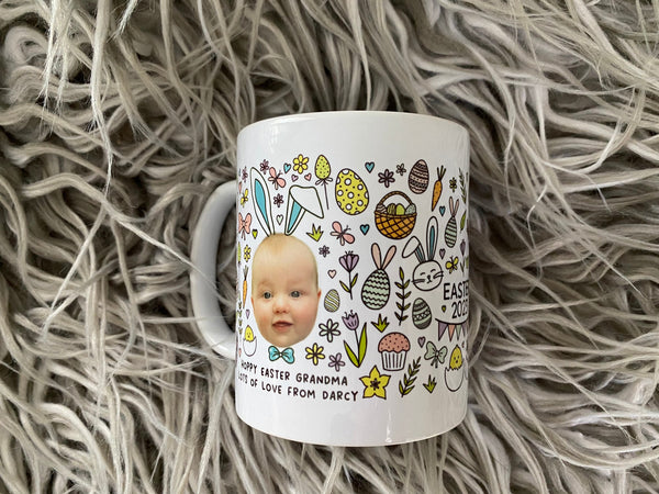 Personalised Baby Face Easter Mug, Easter Gift Ideas (Non Chocolate Gift Idea)
