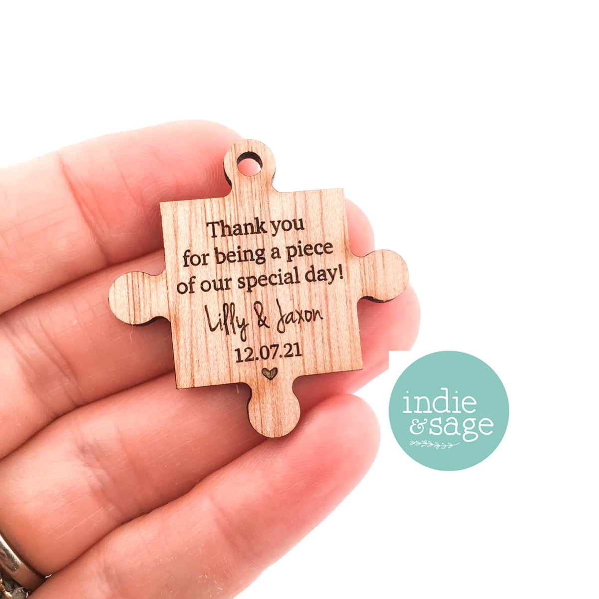 Thank You For Being a Piece of Our Special Day, Personalised Wedding Favour (Puzzle Piece Wedding Favour)