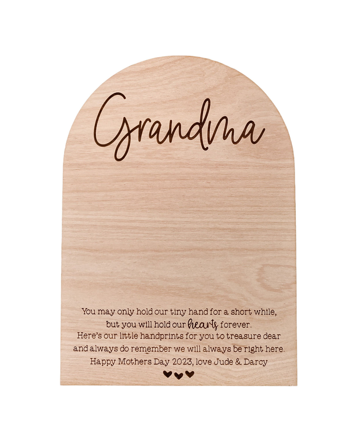 Personalised Handprint Plaque for Mothers Day, Personalise it with your message at the bottom!