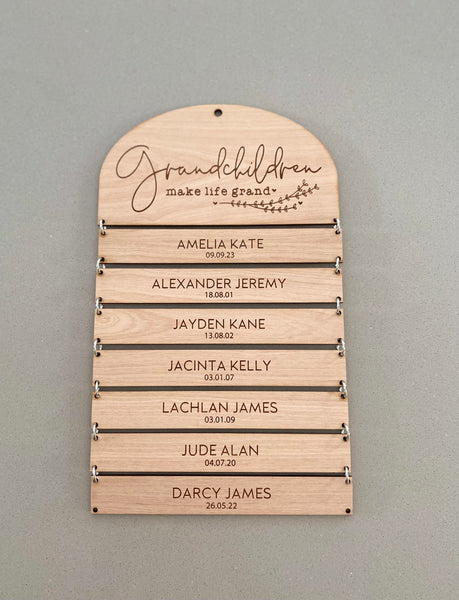 Granchildren Make Life Grand Personalised Wooden Plaque, Gift from Grandchildren, Mothers Day, Mothers Day Gift, Grandma Gift, Nana Gift Mum