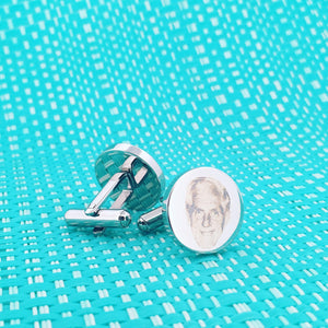 Engraved Personalised Stainless Steel Mens Photograph Memorial Wedding Cufflinks, Always By Your Side. Add Your Photograph and Handwriting (Made in Adelaide)