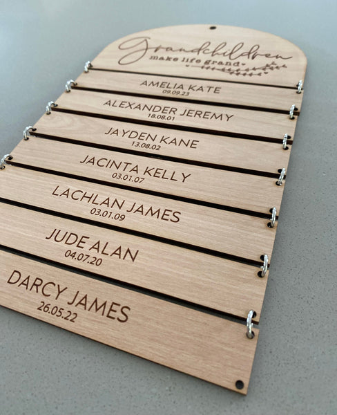 Granchildren Make Life Grand Personalised Wooden Plaque, Gift from Grandchildren, Mothers Day, Mothers Day Gift, Grandma Gift, Nana Gift Mum