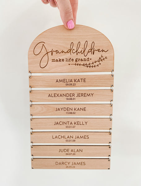 Granchildren Make Life Grand Personalised Wooden Plaque, Gift from Grandchildren, Mothers Day, Mothers Day Gift, Grandma Gift, Nana Gift Mum