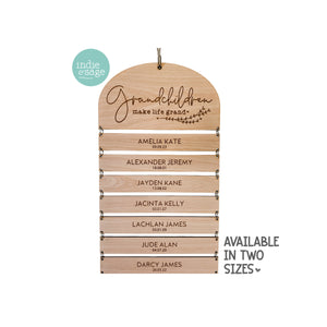 Granchildren Make Life Grand Personalised Wooden Plaque, Gift from Grandchildren, Mothers Day, Mothers Day Gift, Grandma Gift, Nana Gift Mum