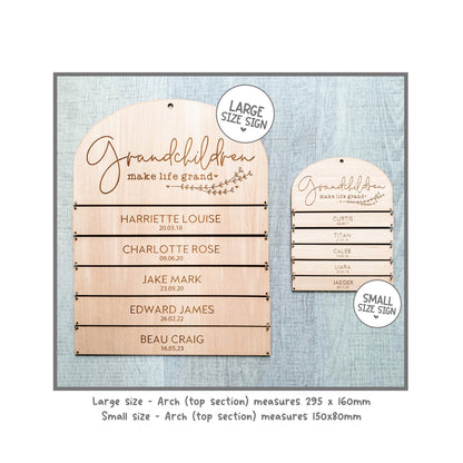 Personalised Family Sign – Granchildren Make Life Grand