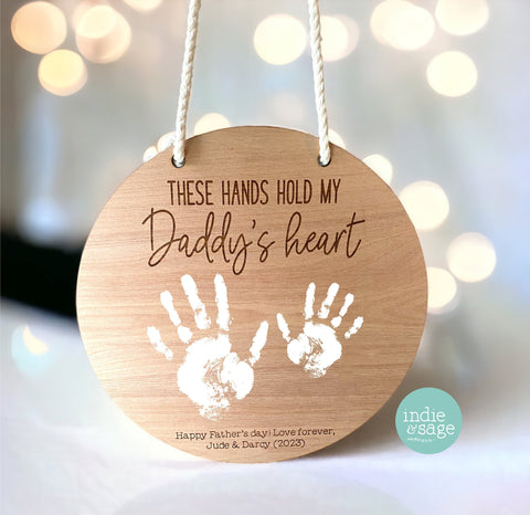 Personalized Gift for Father's Day, Handprint Daddy Gift, First Fathers Day, Daddy Gifts, Grandpa Gift, Fathers Day Gift Idea, Dad Gifts Dad