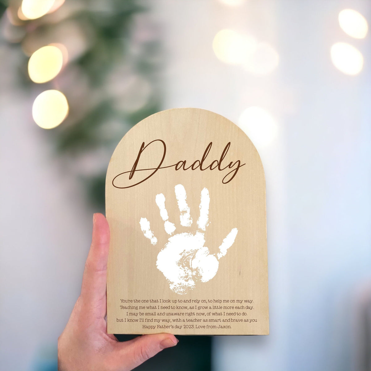 Personalised Handprint Plaque - The One I Look Up To