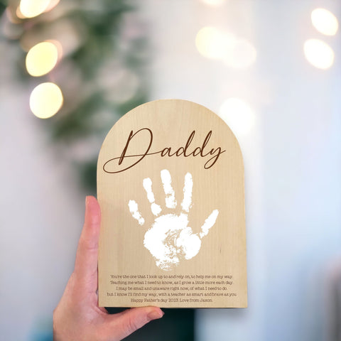 Handprint Plaque for Father's Day, Personalized Father's Day Gift, Grandad, Dad Gifts, First Father's Day Gift, Dad Poem, Fathers Day Gifts