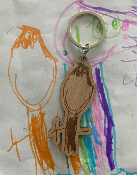 Kids Artwork Keychain, Gifts for Dad, Dad Gifts, Personalized Gifts, Fathers Day Gifts, Kids Artwork, Custom Kids Drawing, Kid's Drawing Dad