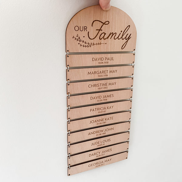 Our Family Personalised Wooden Sign, Gifts for Her, Gifts for Him, Personalised Christmas Gift Idea, Christmas Gifts, Grandma Gift, Nanny