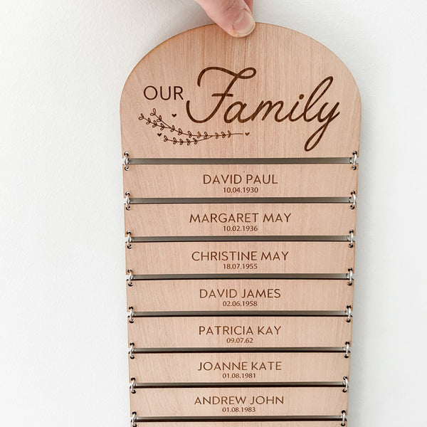 Our Family Personalised Wooden Sign, Gifts for Her, Gifts for Him, Personalised Christmas Gift Idea, Christmas Gifts, Grandma Gift, Nanny