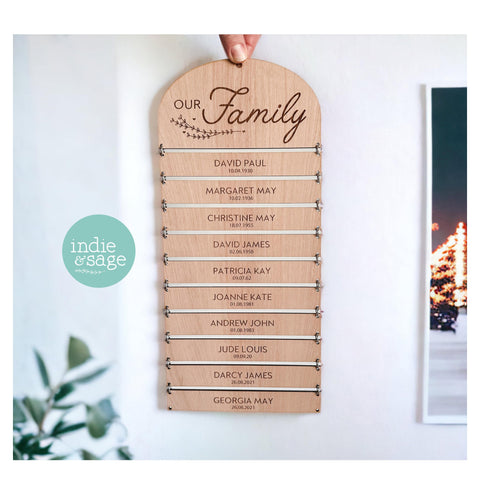 Our Family Personalised Wooden Sign, Gifts for Her, Gifts for Him, Personalised Christmas Gift Idea, Christmas Gifts, Grandma Gift, Nanny