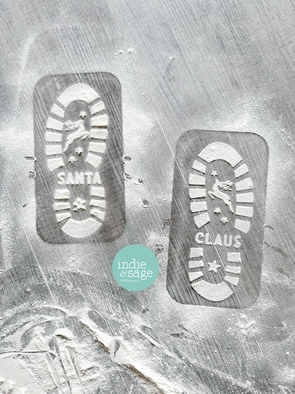 Christmas Santa Footprint Stencil