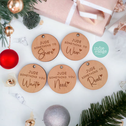 Christmas Gift Tags (Reusable Something To Themed) - Wooden Gift Tags
