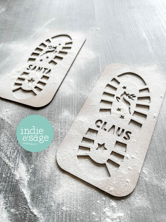 Christmas Santa Footprint Stencil