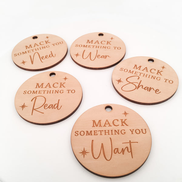 Personalised Something To Gift Tags, Something To Tags, Christmas, Christmas Decorations, Personalised Wooden Gift Tags, Christmas Gift Tags