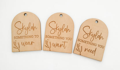Christmas Gift Tags (Reusable Something To Themed) - Wooden Gift Tags