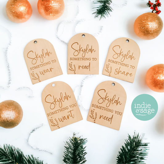 Christmas Gift Tags (Reusable Something To Themed) - Wooden Gift Tags