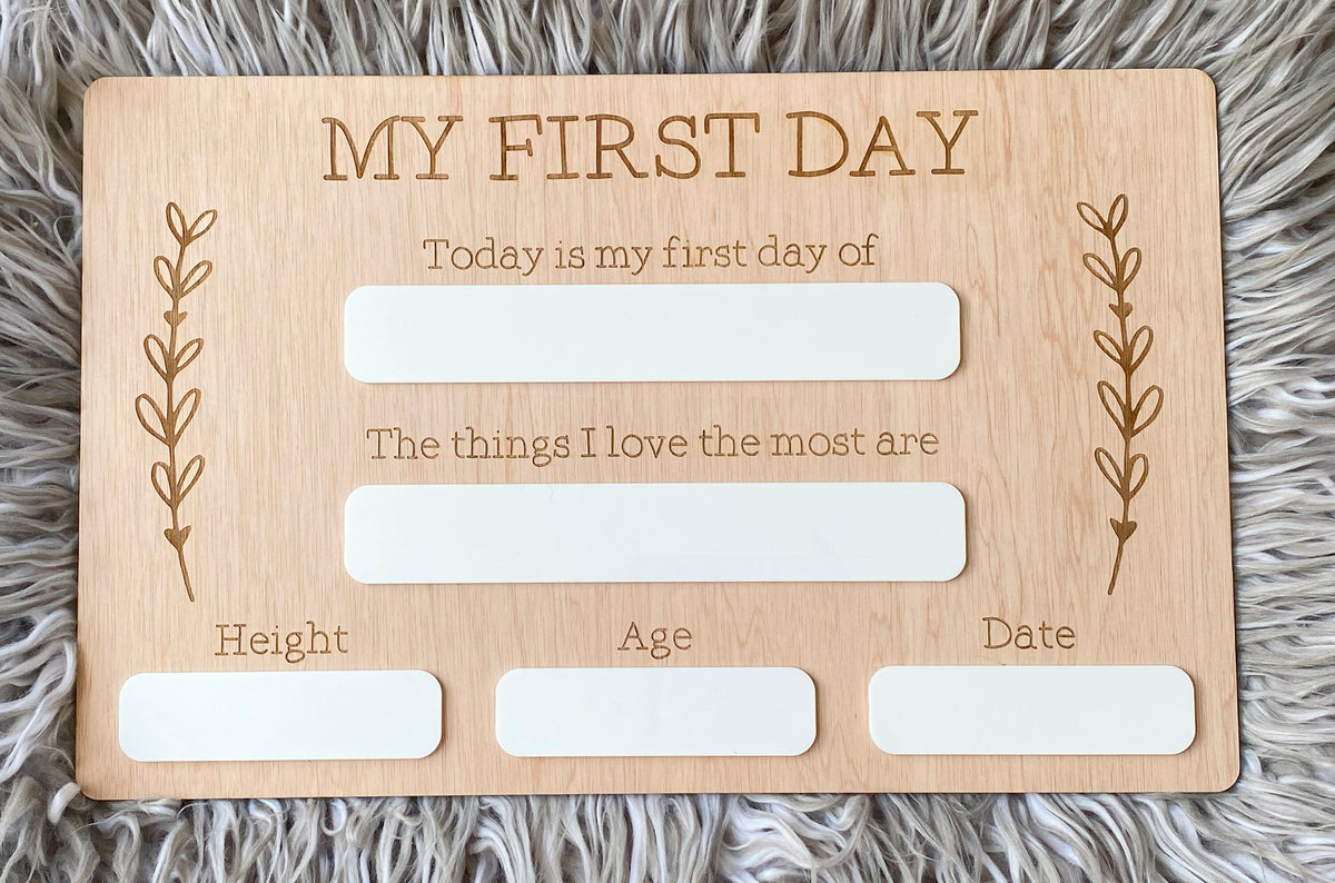 Personalised Back To School Board - Floral Wreath Design