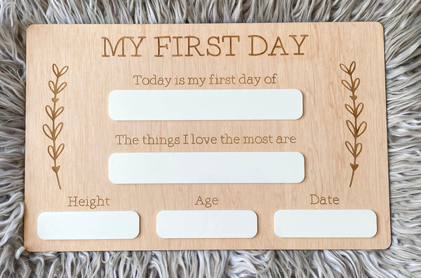 Personalised Back To School Board - Floral Wreath Design