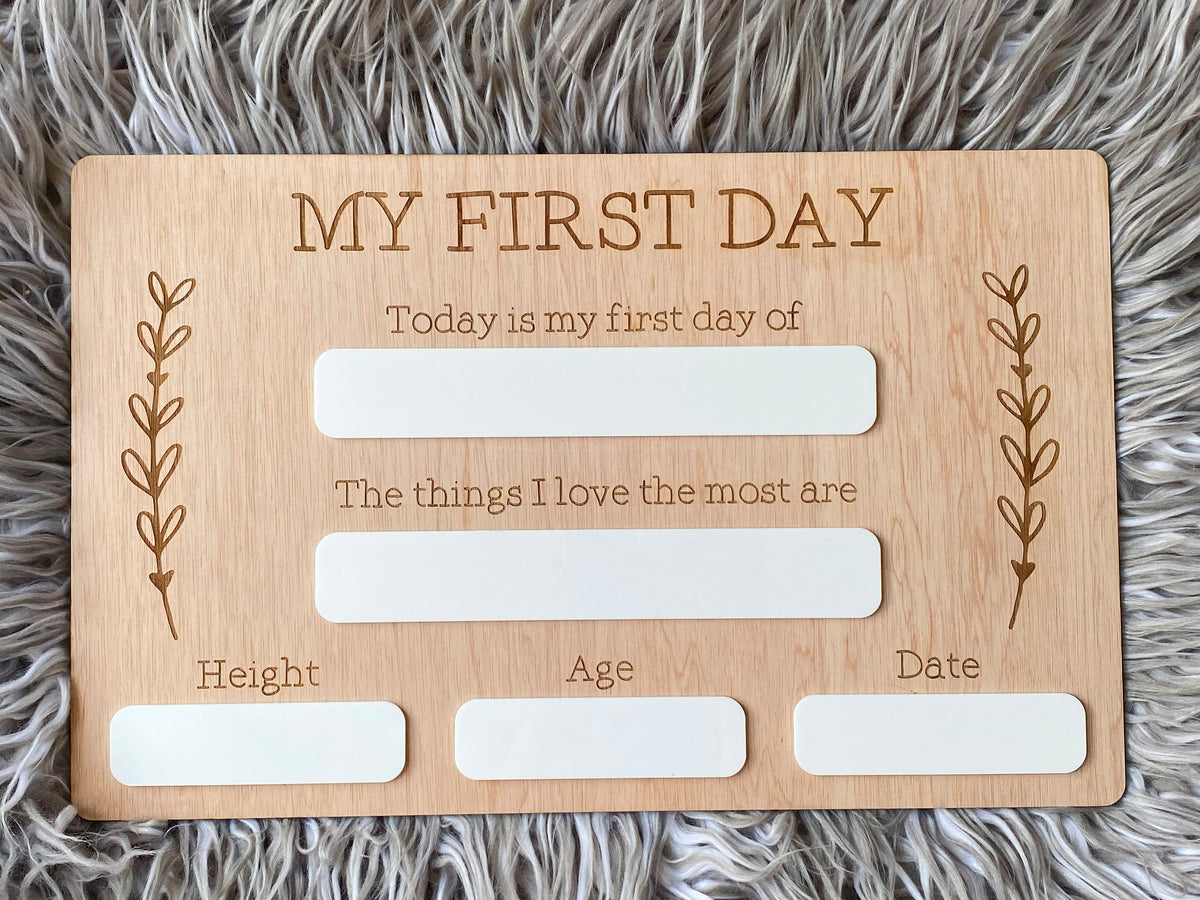 Personalised Back To School Board - Floral Wreath Design