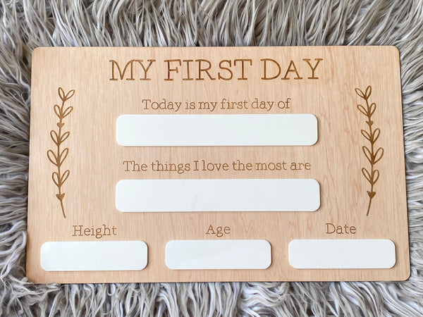 Personalised Back To School Board - Floral Wreath Design