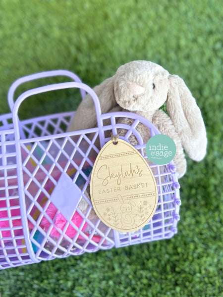 Cute Personalised Easter Basket Tag (Easter Tag), First Easter Basket Tag