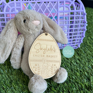 Cute Personalised Easter Basket Tag (Easter Tag), First Easter Basket Tag