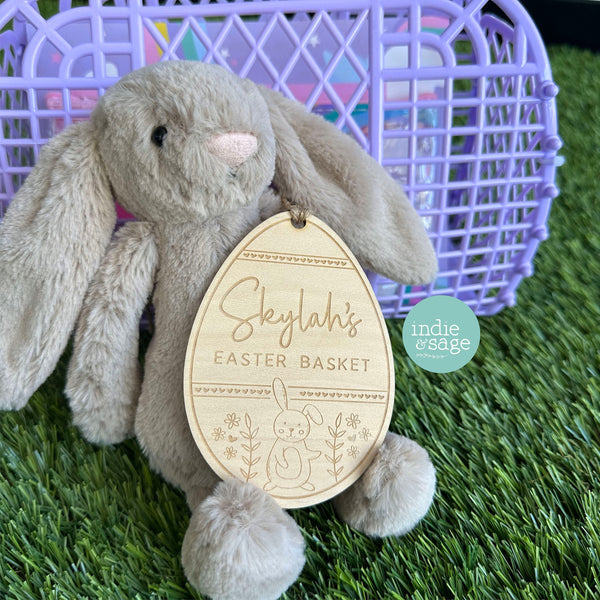 Cute Personalised Easter Basket Tag (Easter Tag), First Easter Basket Tag