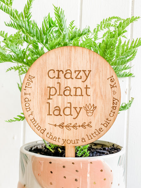 Crazy Plant Lady, Personalised Planter Sign (Personalised Plant Lover Gift)