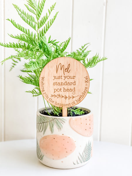 Just Your Standard Pot Head, Personalised Planter Sign (Personalised Plant Lover Gift)