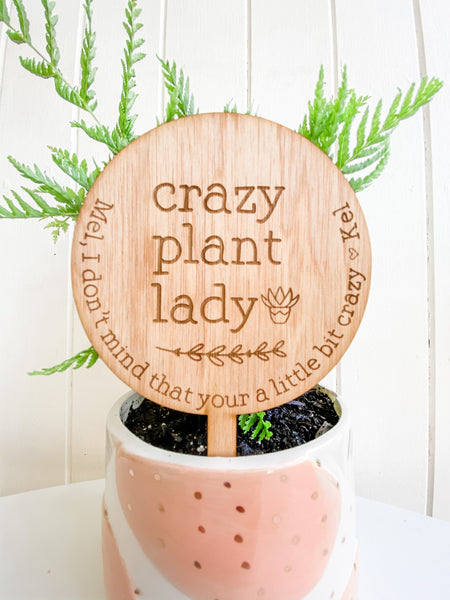 Crazy Plant Lady, Personalised Planter Sign (Personalised Plant Lover Gift)