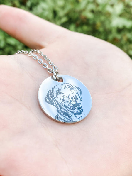 Custom Pet Portrait Necklace / Custom Dog Portrait / Custom Cat Portrait Necklace
