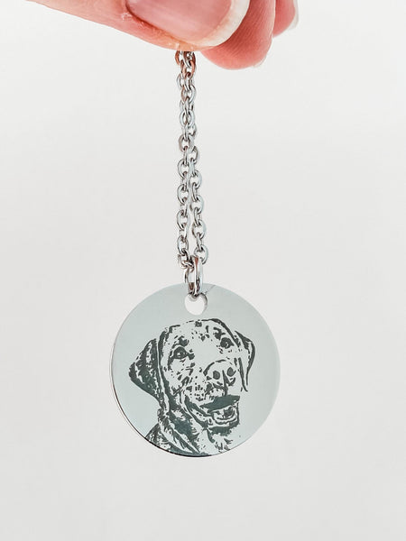 Custom Pet Portrait Necklace / Custom Dog Portrait / Custom Cat Portrait Necklace