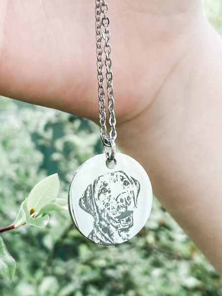 Custom Pet Portrait Necklace / Custom Dog Portrait / Custom Cat Portrait Necklace